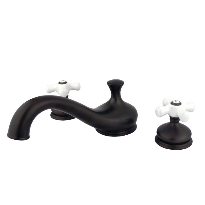 Kingston Heirloom KS3335PX - Heritage Two-Handle 3-Hole Deck Mount Roman Tub Faucet, Oil Rubbed Bronze