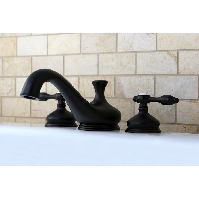Kingston Heirloom KS3335TAL - Tudor Two-Handle 3-Hole Deck Mount Roman Tub Faucet, Oil Rubbed Bronze