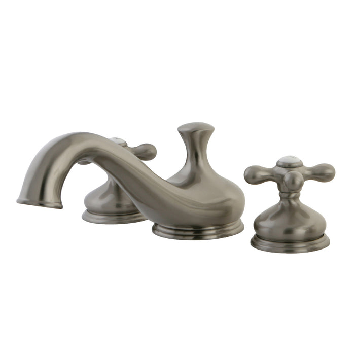 Kingston Heirloom KS3338AX - Heritage Two-Handle 3-Hole Deck Mount Roman Tub Faucet, Brushed Nickel