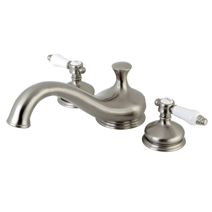 Kingston Heirloom KS3338BPL - Bel-Air Two-Handle 3-Hole Deck Mount Roman Tub Faucet, Brushed Nickel
