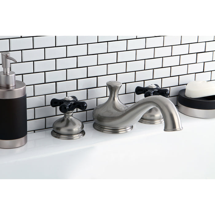 Kingston Heirloom KS3338PKX - Duchess Two-Handle 3-Hole Deck Mount Roman Tub Faucet, Brushed Nickel