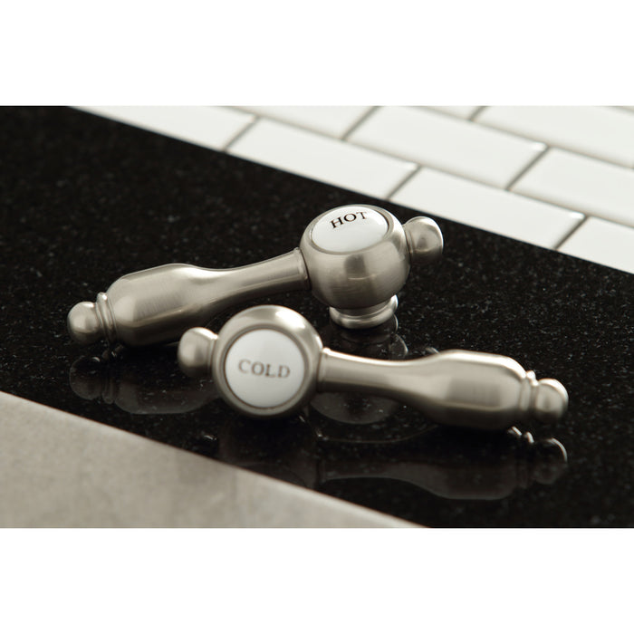 Kingston Heirloom KS3338TAL - Tudor Two-Handle 3-Hole Deck Mount Roman Tub Faucet, Brushed Nickel