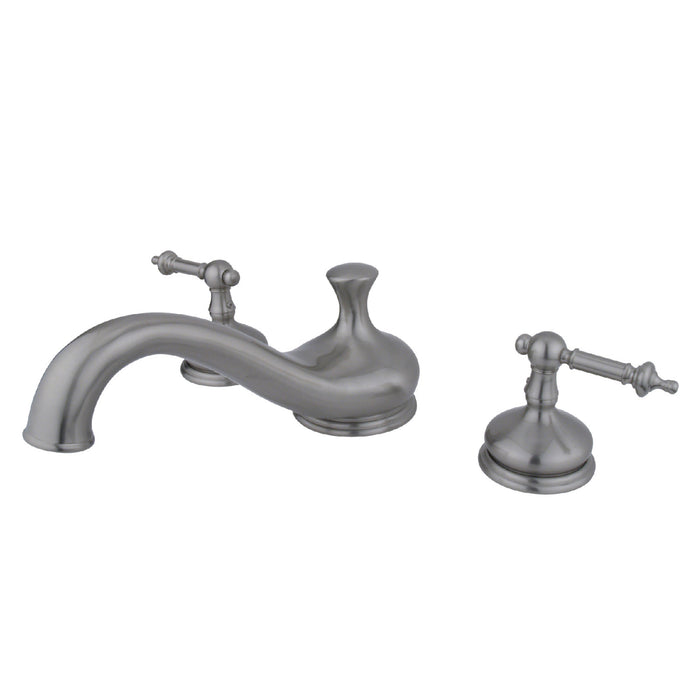Kingston Heirloom KS3338TL - Templeton Two-Handle 3-Hole Deck Mount Roman Tub Faucet, Brushed Nickel