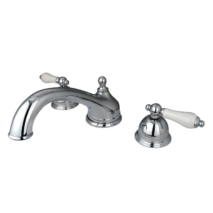 Kingston Heirloom KS3351PL - Vintage Two-Handle 3-Hole Deck Mount Roman Tub Faucet, Polished Chrome