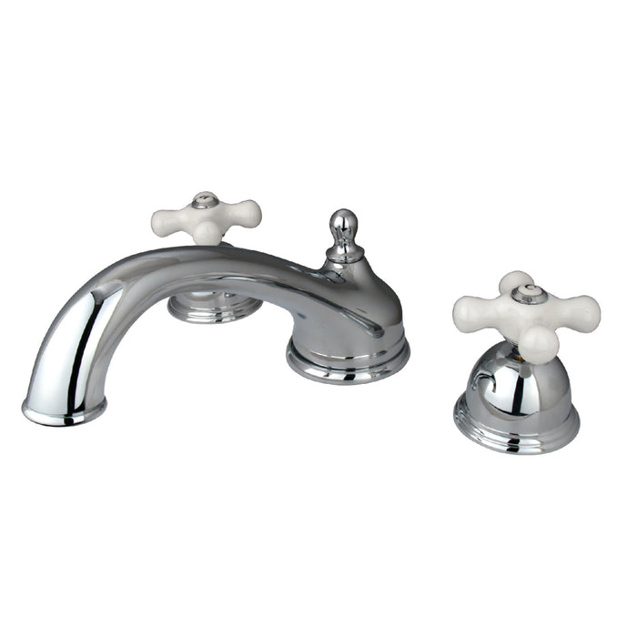 Kingston Heirloom KS3351PX - Vintage Two-Handle 3-Hole Deck Mount Roman Tub Faucet, Polished Chrome
