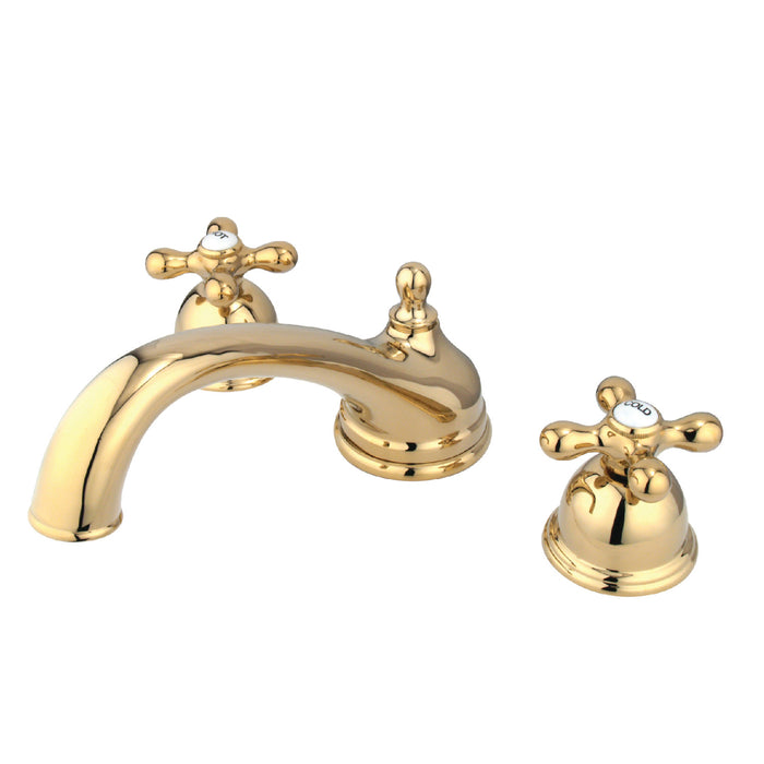 Kingston Heirloom KS3352AX - Vintage Two-Handle 3-Hole Deck Mount Roman Tub Faucet, Polished Brass
