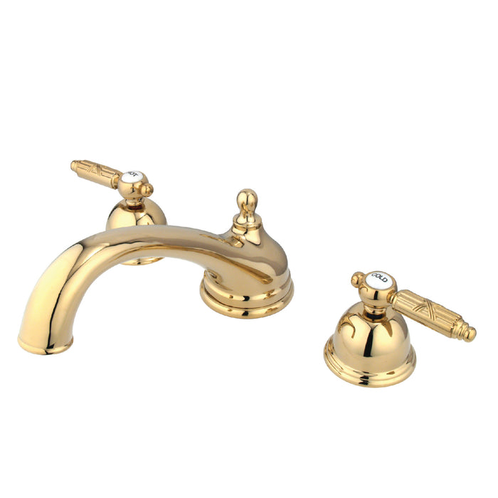 Kingston Heirloom KS3352GL - Georgian Two-Handle 3-Hole Deck Mount Roman Tub Faucet, Polished Brass