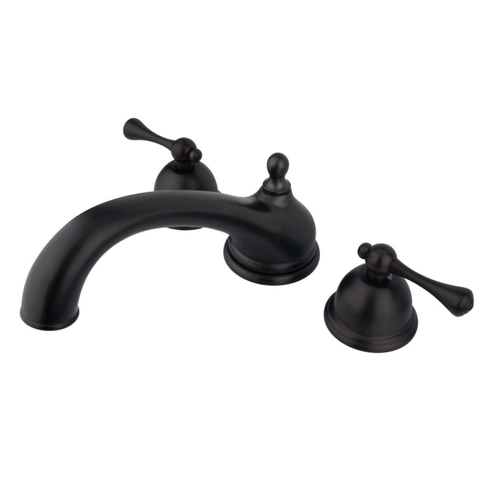 Kingston Tulare KS3355BL - Vintage Two-Handle 3-Hole Deck Mount Roman Tub Faucet, Oil Rubbed Bronze
