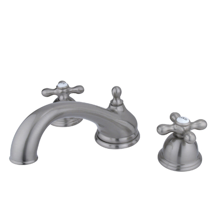 Kingston Heirloom KS3358AX - Vintage Two-Handle 3-Hole Deck Mount Roman Tub Faucet, Brushed Nickel