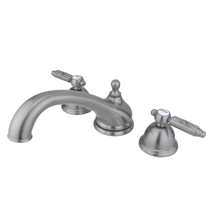 Kingston Heirloom KS3358GL - Georgian Two-Handle 3-Hole Deck Mount Roman Tub Faucet, Brushed Nickel