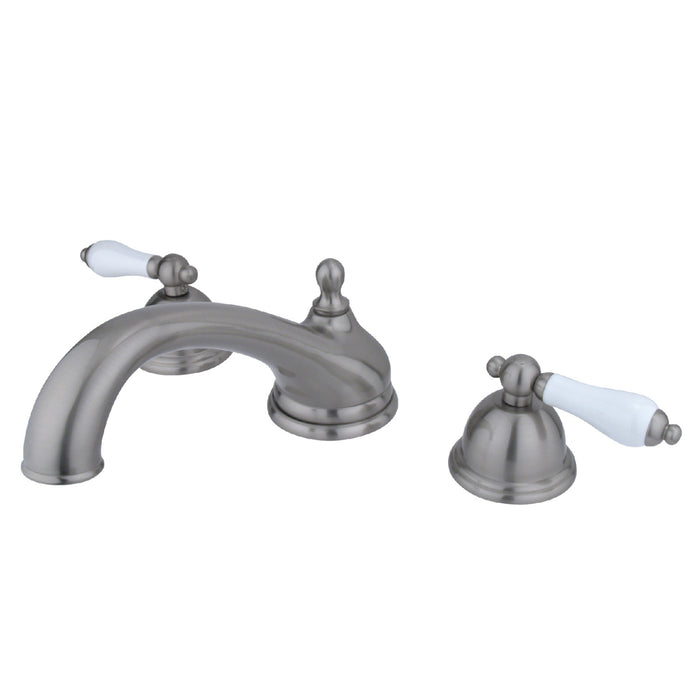 Kingston Heirloom KS3358PL - Vintage Two-Handle 3-Hole Deck Mount Roman Tub Faucet, Brushed Nickel