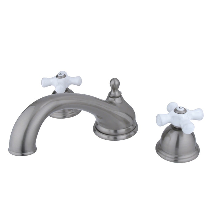 Kingston Heirloom KS3358PX - Vintage Two-Handle 3-Hole Deck Mount Roman Tub Faucet, Brushed Nickel