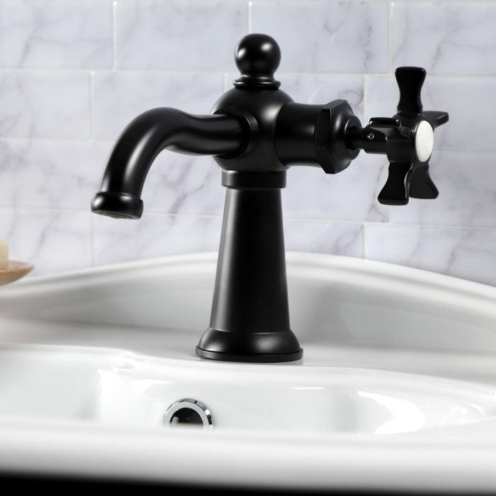 Kingston Heirloom KS3540NX - Hamilton One-Handle 1-Hole Bathroom Faucet with Push Pop-Up Drain, Matte Black