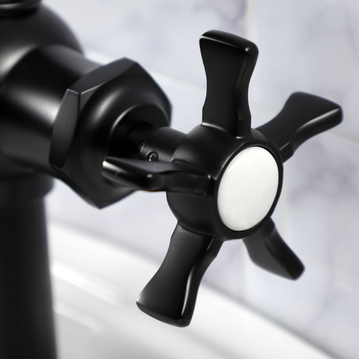 Kingston Heirloom KS3540NX - Hamilton One-Handle 1-Hole Bathroom Faucet with Push Pop-Up Drain, Matte Black