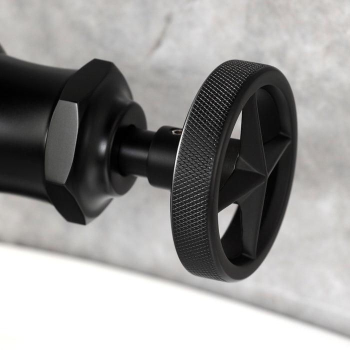 Kingston Tulare KS3540RNX - Ostro One-Handle 1-Hole Bathroom Faucet with Push Pop-Up Drain, Matte Black