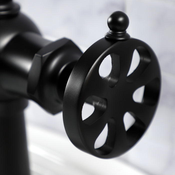 Kingston Tulare KS3540RX - Belknap One-Handle 1-Hole Bathroom Faucet with Push Pop-Up Drain, Matte Black