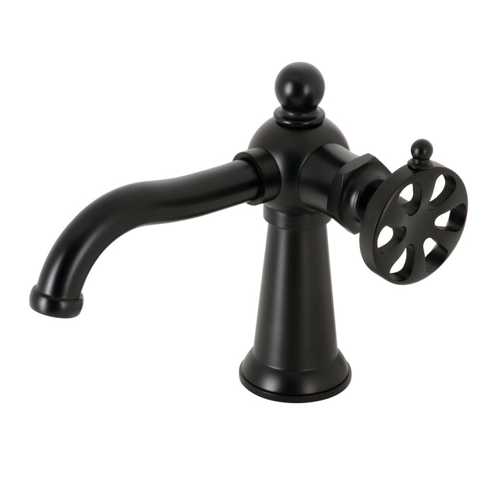 Kingston Tulare KS3540RX - Belknap One-Handle 1-Hole Bathroom Faucet with Push Pop-Up Drain, Matte Black