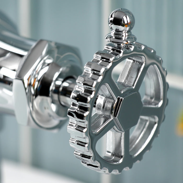 Kingston Tulare KS3541CG - Fuller One-Handle 1-Hole Bathroom Faucet with Push Pop-Up Drain, Polished Chrome