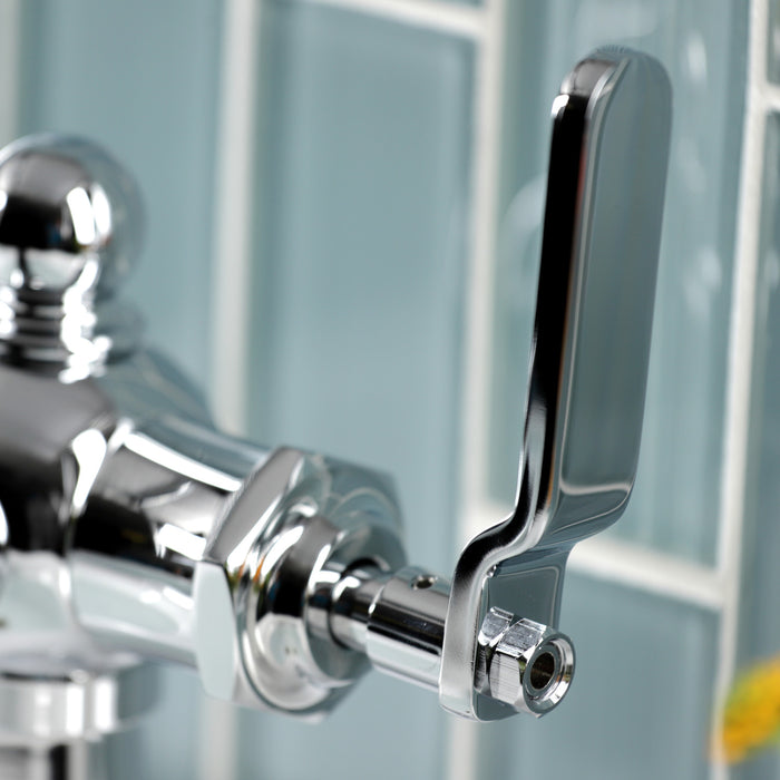 Kingston Tulare KS3541KL - Knight One-Handle 1-Hole Bathroom Faucet with Push Pop-Up Drain, Polished Chrome