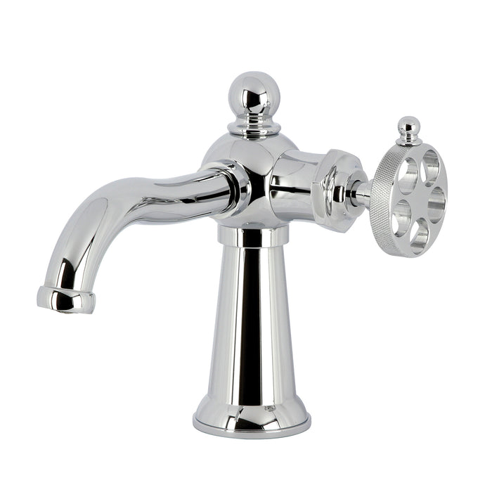 Wendell KS3541RKZ Single-Handle 1-Hole Deck Mount Bathroom Faucet with Knurled Handle and Push Pop-Up Drain, Polished Chrome