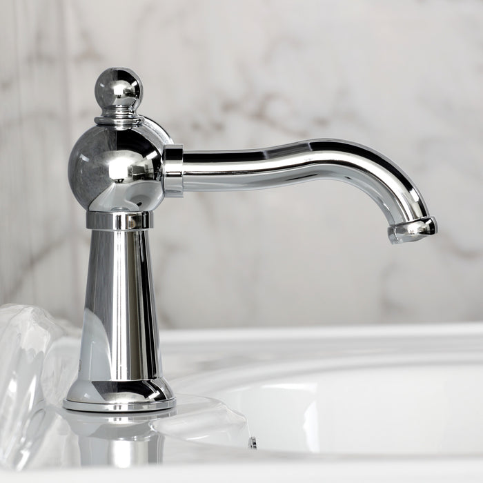 Kingston Tulare KS3541RNK - Levante One-Handle 1-Hole Bathroom Faucet with Push Pop-Up Drain, Polished Chrome