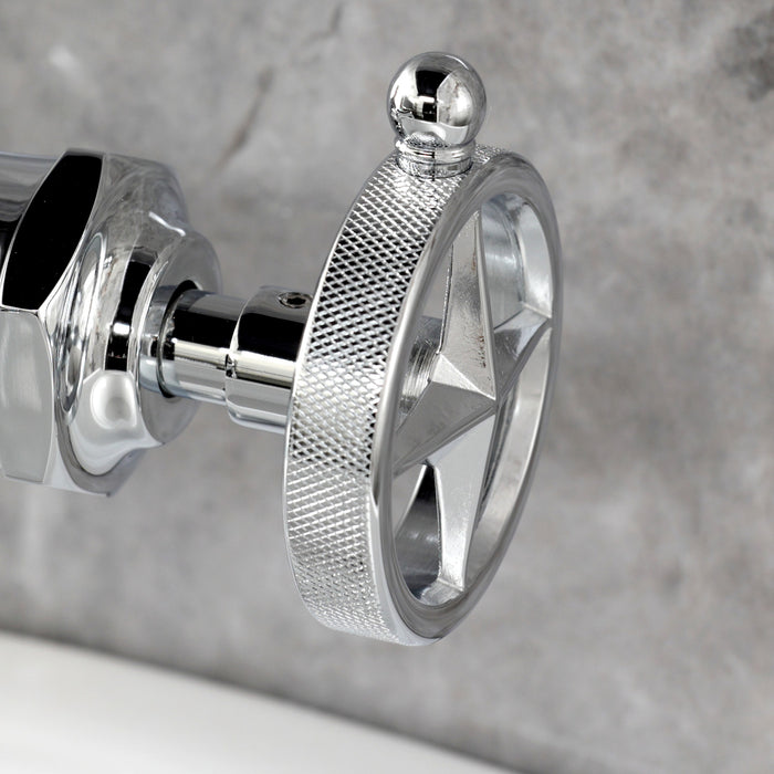 Kingston Tulare KS3541RNK - Levante One-Handle 1-Hole Bathroom Faucet with Push Pop-Up Drain, Polished Chrome