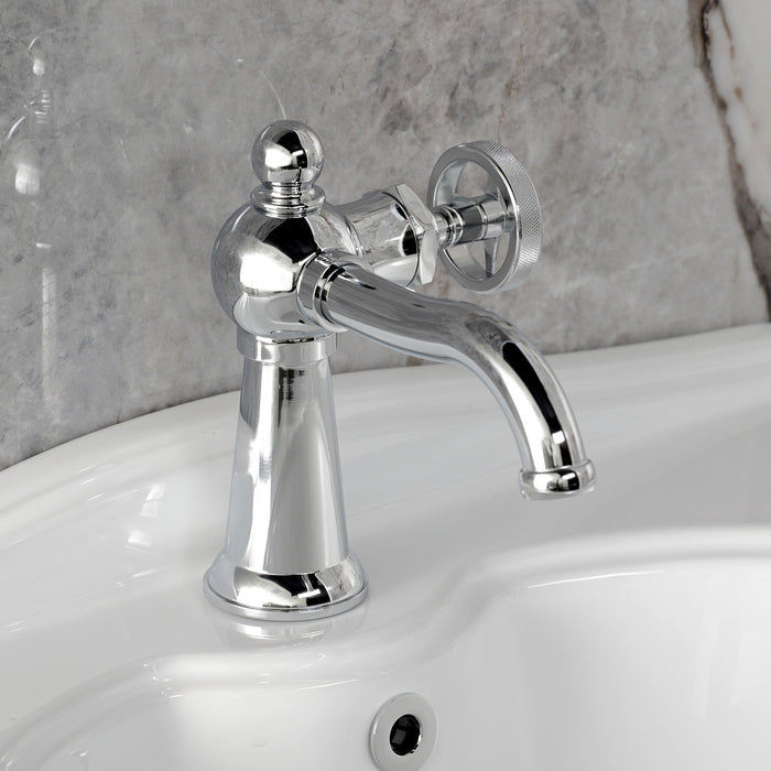 Kingston Tulare KS3541RNX - Ostro One-Handle 1-Hole Bathroom Faucet with Push Pop-Up Drain, Polished Chrome