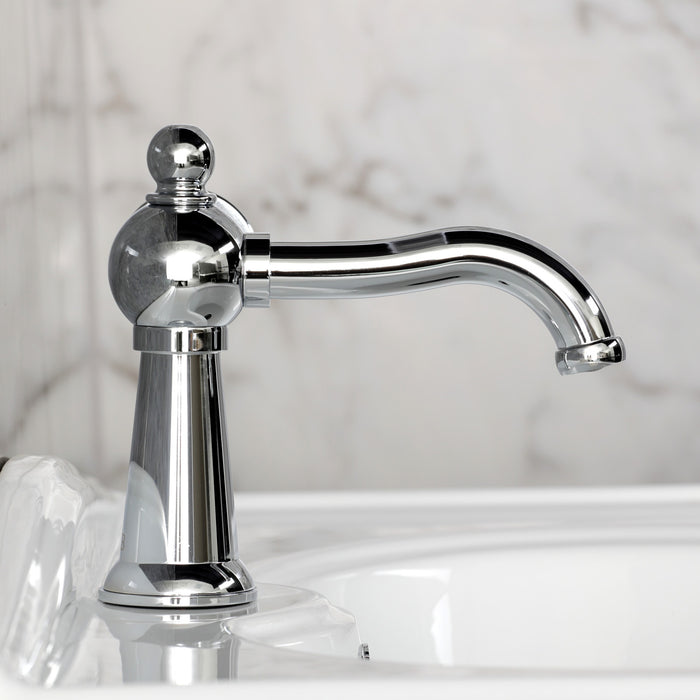 Kingston Tulare KS3541RNX - Ostro One-Handle 1-Hole Bathroom Faucet with Push Pop-Up Drain, Polished Chrome