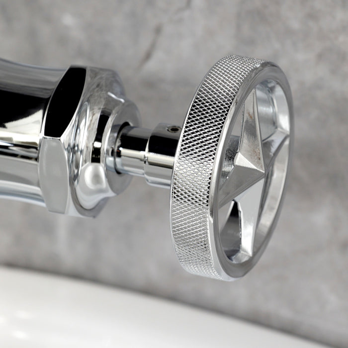 Kingston Tulare KS3541RNX - Ostro One-Handle 1-Hole Bathroom Faucet with Push Pop-Up Drain, Polished Chrome