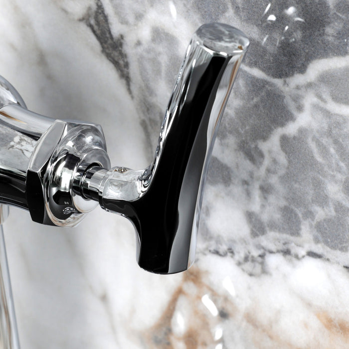 Kingston Tulare KS3541TKL - Hallerbos One-Handle 1-Hole Bathroom Faucet with Push Pop-Up Drain, Polished Chrome