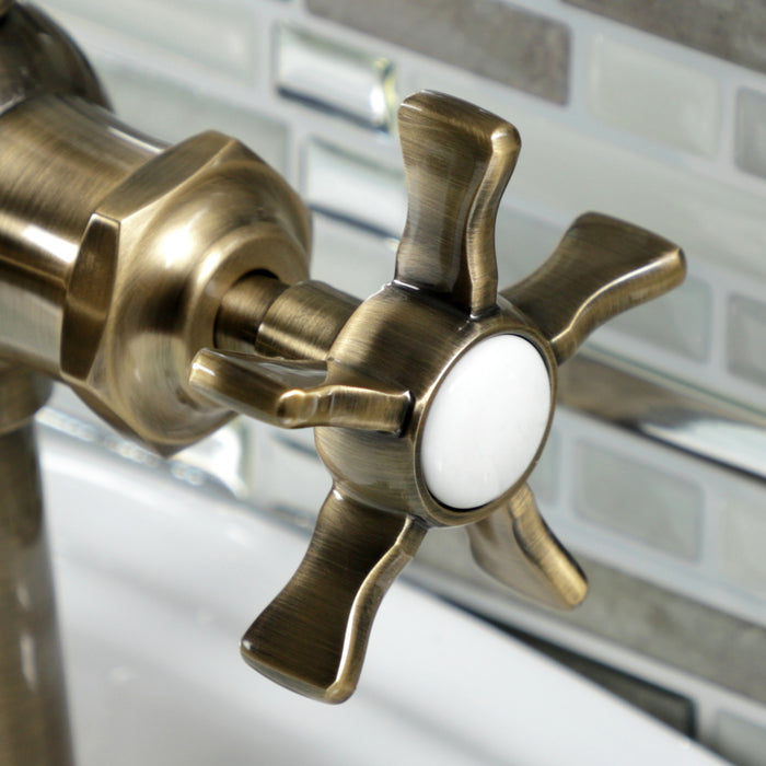 Kingston Heirloom KS3543NX - Hamilton One-Handle 1-Hole Bathroom Faucet with Push Pop-Up Drain, Antique Brass