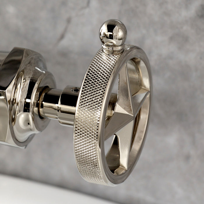 Kingston Tulare KS3546RNK - Levante One-Handle 1-Hole Bathroom Faucet with Push Pop-Up Drain, Polished Nickel