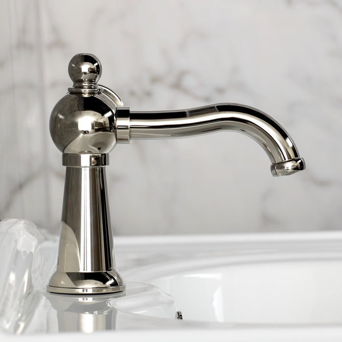 Kingston Tulare KS3546RNX - Ostro One-Handle 1-Hole Bathroom Faucet with Push Pop-Up Drain, Polished Nickel