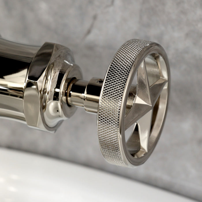 Kingston Tulare KS3546RNX - Ostro One-Handle 1-Hole Bathroom Faucet with Push Pop-Up Drain, Polished Nickel