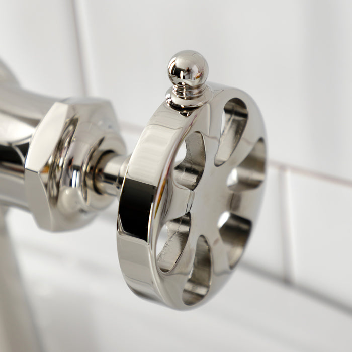 Kingston Tulare KS3546RX - Belknap One-Handle 1-Hole Bathroom Faucet with Push Pop-Up Drain, Polished Nickel