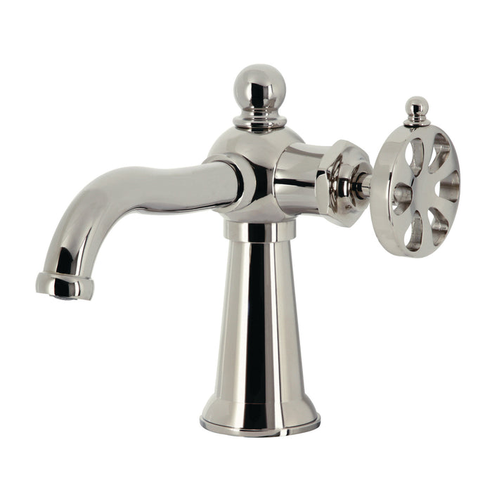 Kingston Tulare KS3546RX - Belknap One-Handle 1-Hole Bathroom Faucet with Push Pop-Up Drain, Polished Nickel