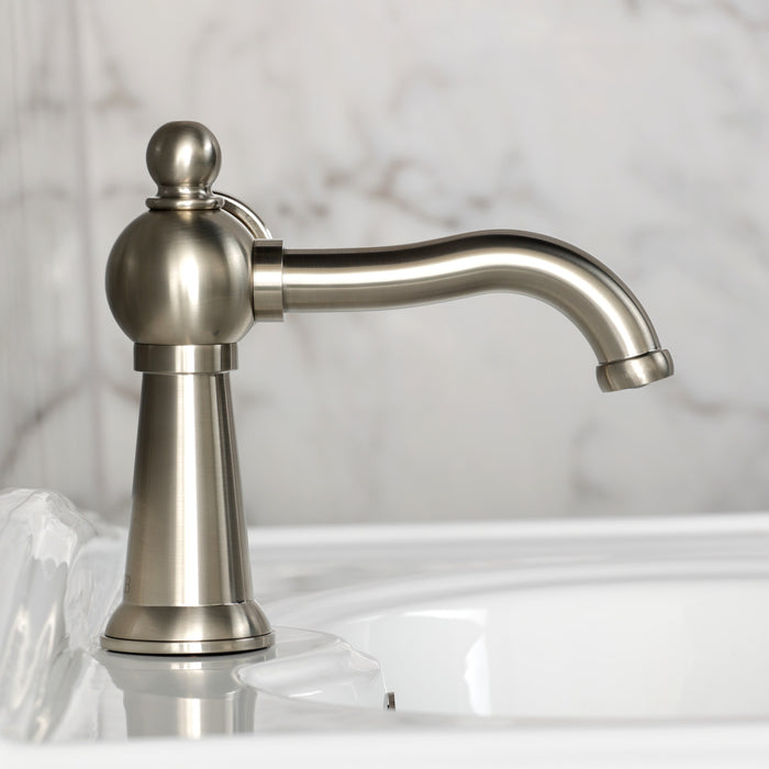 Kingston Tulare KS3548RNX - Ostro One-Handle 1-Hole Bathroom Faucet with Push Pop-Up Drain, Brushed Nickel
