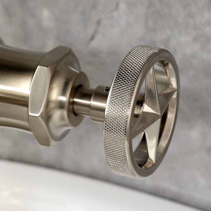 Kingston Tulare KS3548RNX - Ostro One-Handle 1-Hole Bathroom Faucet with Push Pop-Up Drain, Brushed Nickel