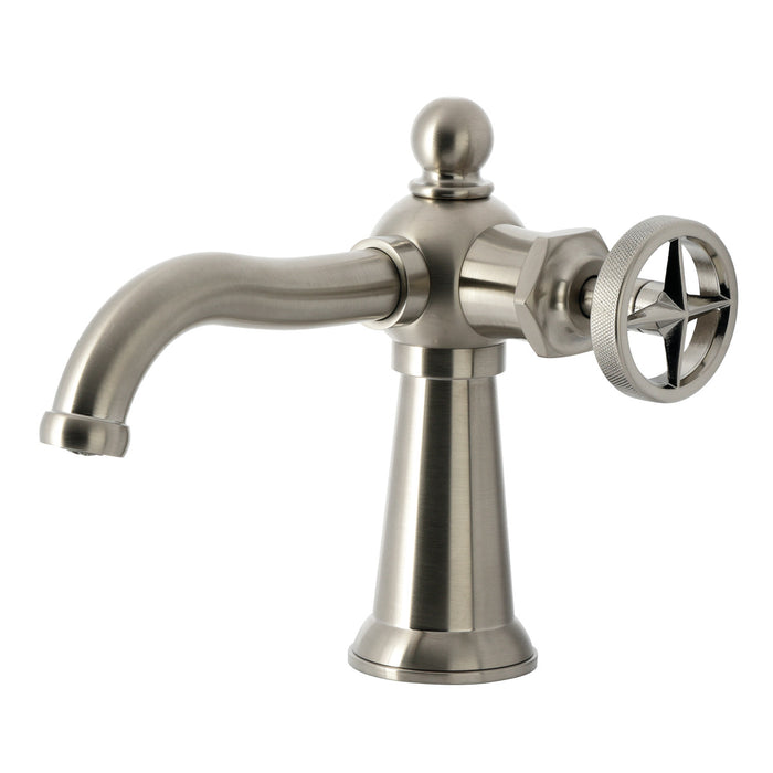 Kingston Tulare KS3548RNX - Ostro One-Handle 1-Hole Bathroom Faucet with Push Pop-Up Drain, Brushed Nickel