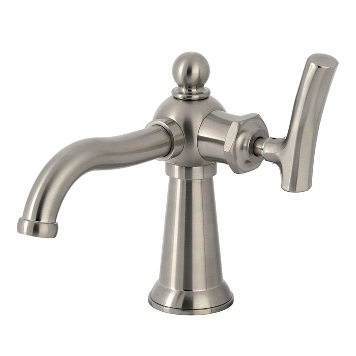 Kingston Tulare KS3548TKL - Hallerbos One-Handle 1-Hole Bathroom Faucet with Push Pop-Up Drain, Brushed Nickel