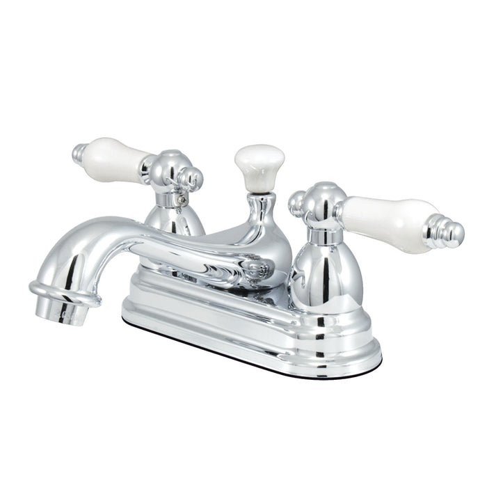 Kingston Heirloom KS3601PL - Restoration Double-Handle 3-Hole Deck Mount 4-Inch Centerset Bathroom Faucet with Brass Pop-Up, Polished Chrome