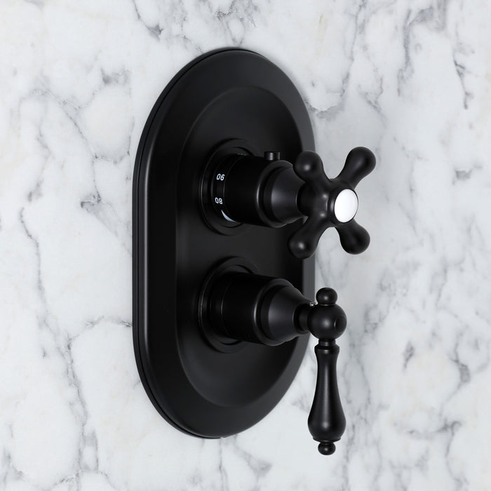 Kingston Heirloom KS36300ALE - Restoration Thermostatic Shower Valve and Trim Kit, Matte Black