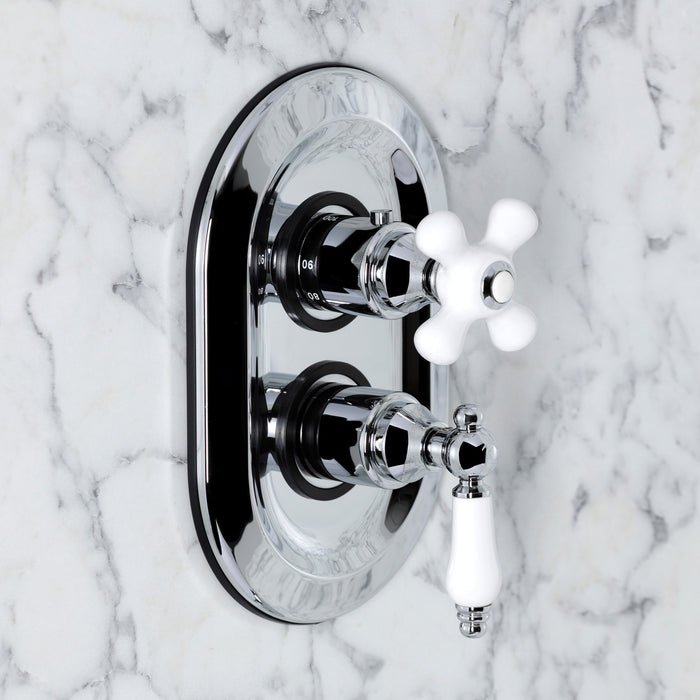 Kingston Restoration KS36310PLE Thermostatic Shower Valve and Trim Kit, Polished Chrome