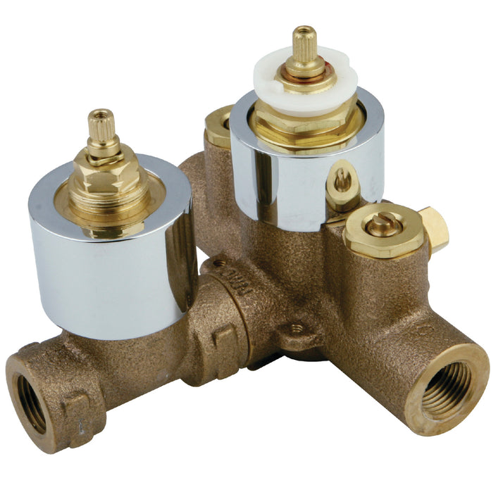 Kingston KS36310V Pressure Balanced Thermostatic Tub and Shower Valve with Volume Control, with Stops, Polished Chrome