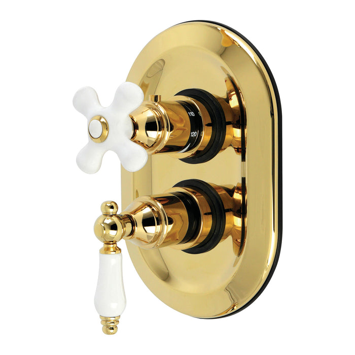 Kingston Restoration KS36320PLE Thermostatic Shower Valve and Trim Kit, Polished Brass