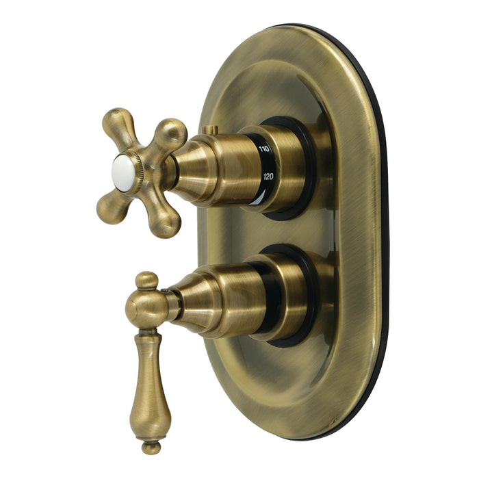 Kingston Heirloom KS36330ALE - Restoration Thermostatic Shower Valve and Trim Kit, Antique Brass