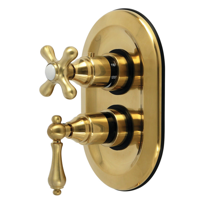 Kingston Heirloom KS36370ALE - Restoration Thermostatic Shower Valve and Trim Set, Brushed Brass (Valve Included)