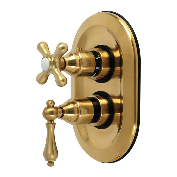Kingston Heirloom KS36370ALE - Restoration Thermostatic Shower Valve and Trim Kit, Brushed Brass