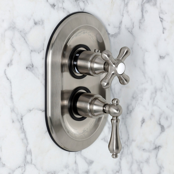 Kingston Heirloom KS36380ALE - Restoration Thermostatic Shower Valve and Trim Kit, Brushed Nickel