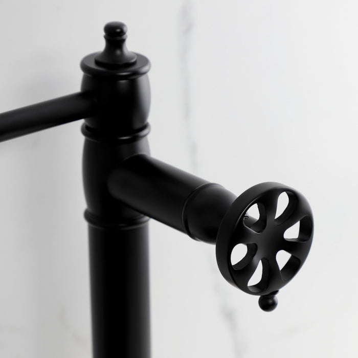 Kingston Tulare KS3700RX - Belknap Two-Handle 1-Hole Deck Mount Pot Filler Faucet, Matte Black